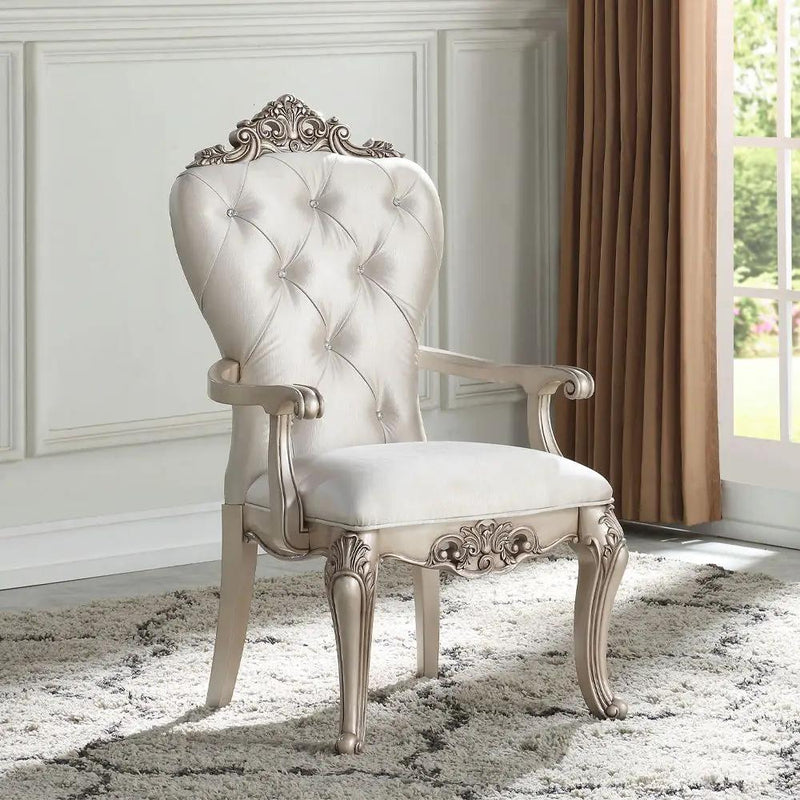 Gorsedd - Arm Chair (Set of 2) - Cream Fabric & Golden Ivory by Unique Piece Furniture