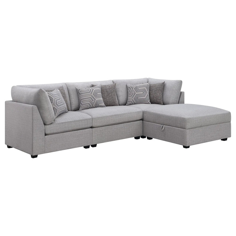 Cambria 4-piece Upholstered Modular Sectional Sofa Grey by Unique Piece Furniture