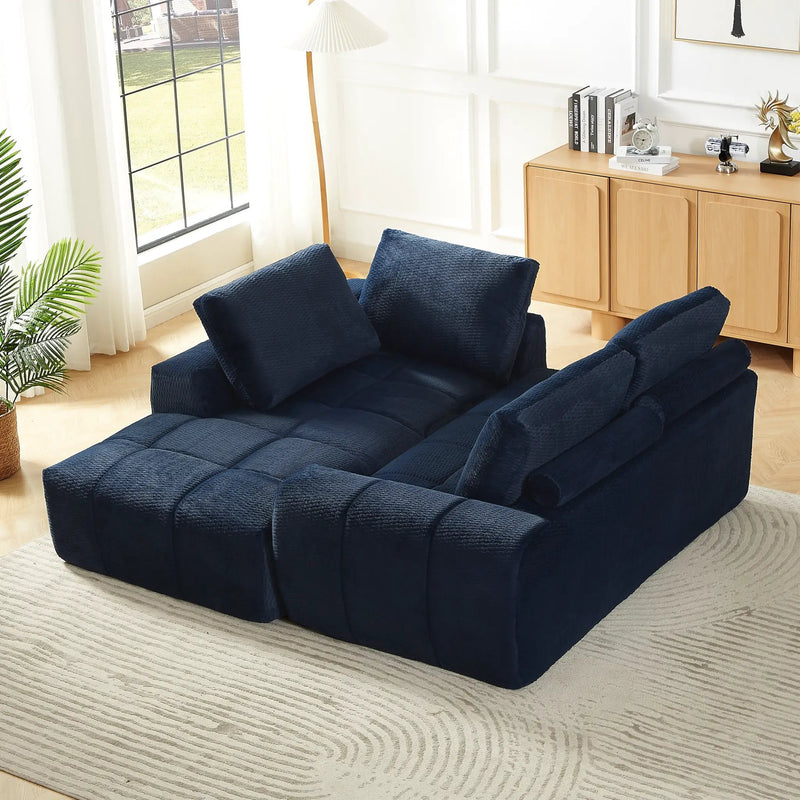 Faux Fur L-Shape Luxury Sectional Oversized Sofa by HouseOfZazla