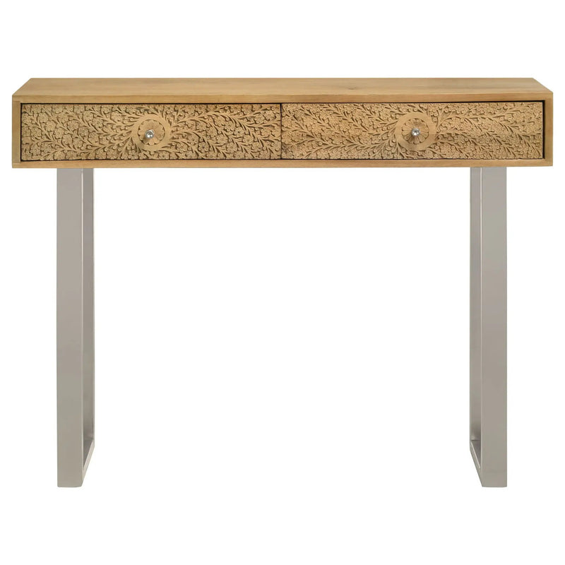 Harmony - 2 Drawer Table With Sled Base In Tones Accents - Natural by HouseOfZazla