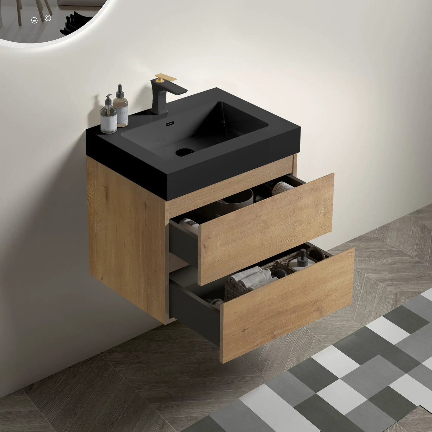 Alice Natural Oak Bathroom Vanity With Sink by HouseOfZazla
