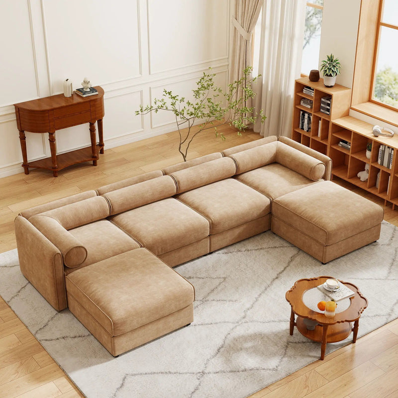 Contemporary Elegant Sofa With Storage And Ottoman by Unique Piece Furniture