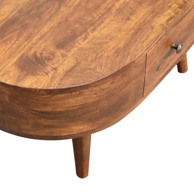 Mini Rounded Coffee Table - Chestnut by HouseOfZazla
