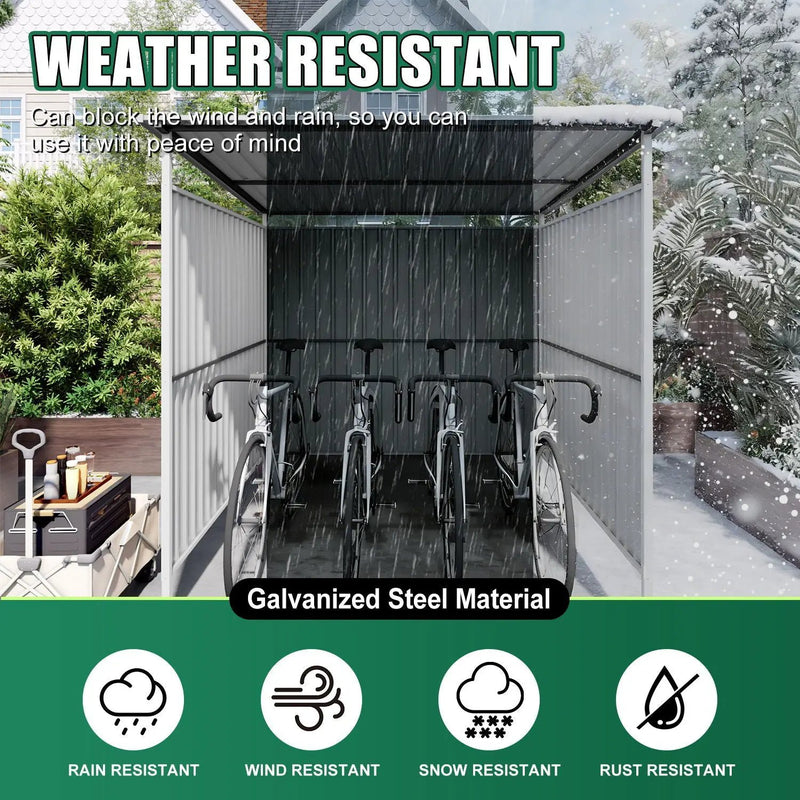 Outdoor Pergola, Bike Storage Shed, Grill Gazebo For Patio - Gray by HouseOfZazla