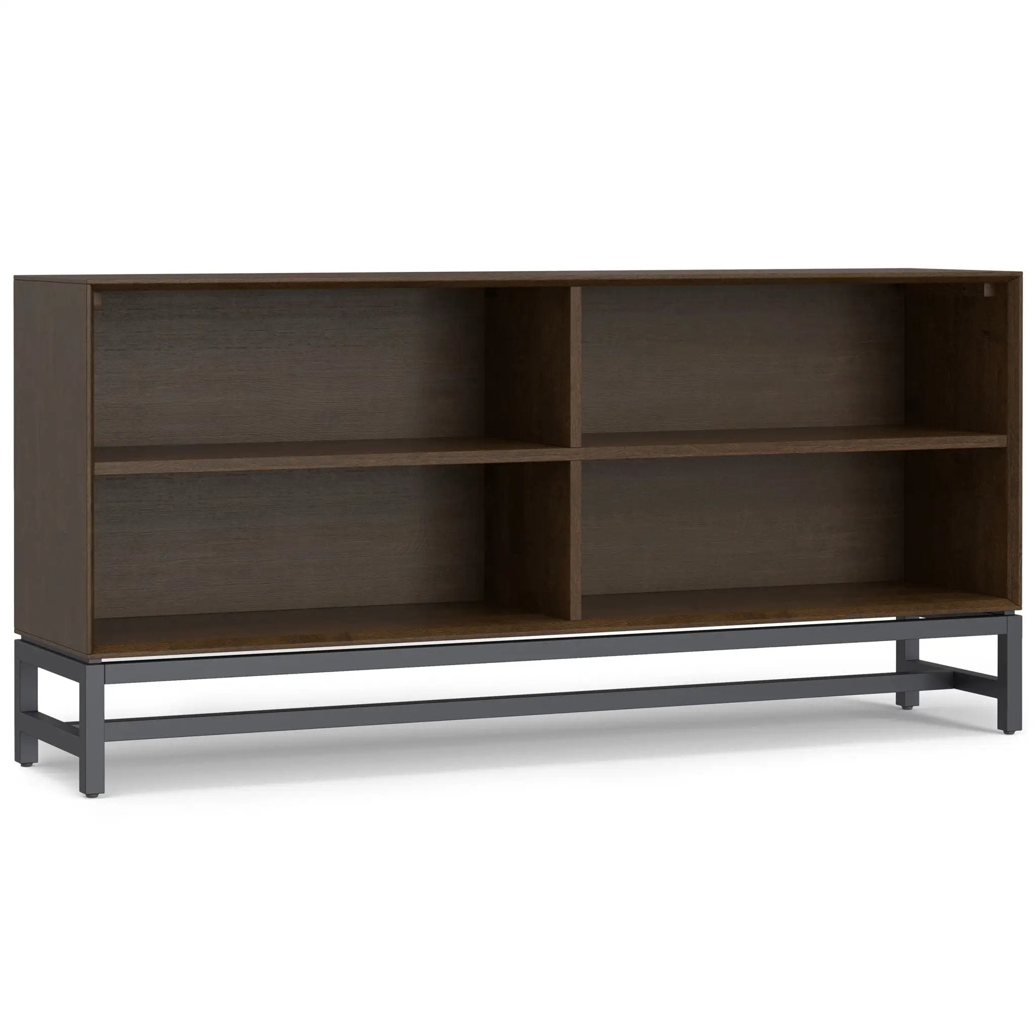 Banting - Low Wide Bookcase - Walnut Brown by Unique Piece Furniture