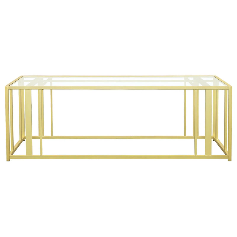Adri 2-piece Coffee and End Table Set Matte Brass by Unique Piece Furniture