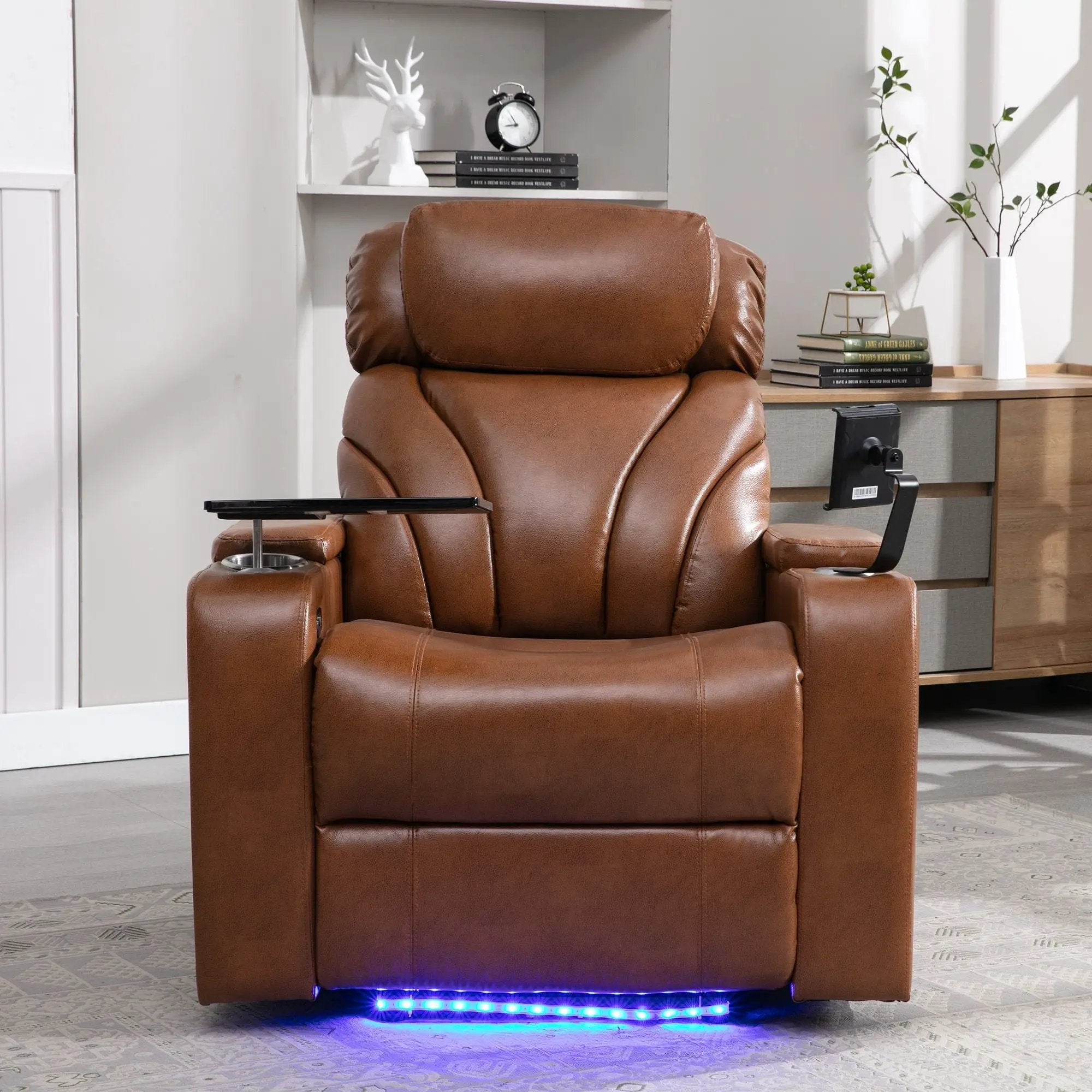 Power Motion Recliner Electric Power Recliner With USB Charging Port, Hidden Arm Storage, Convenient Cup Holder And tooth Speaker by HouseOfZazla