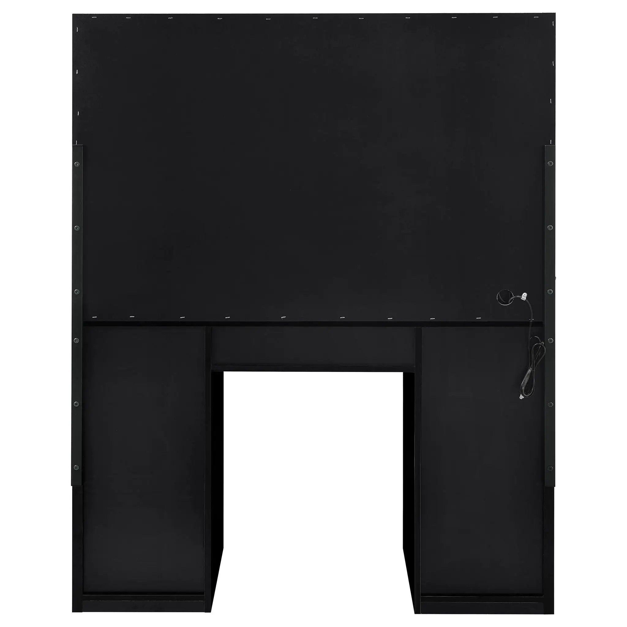 Acena 7-drawer Vanity Set with Lighting Black High Gloss by Unique Piece Furniture