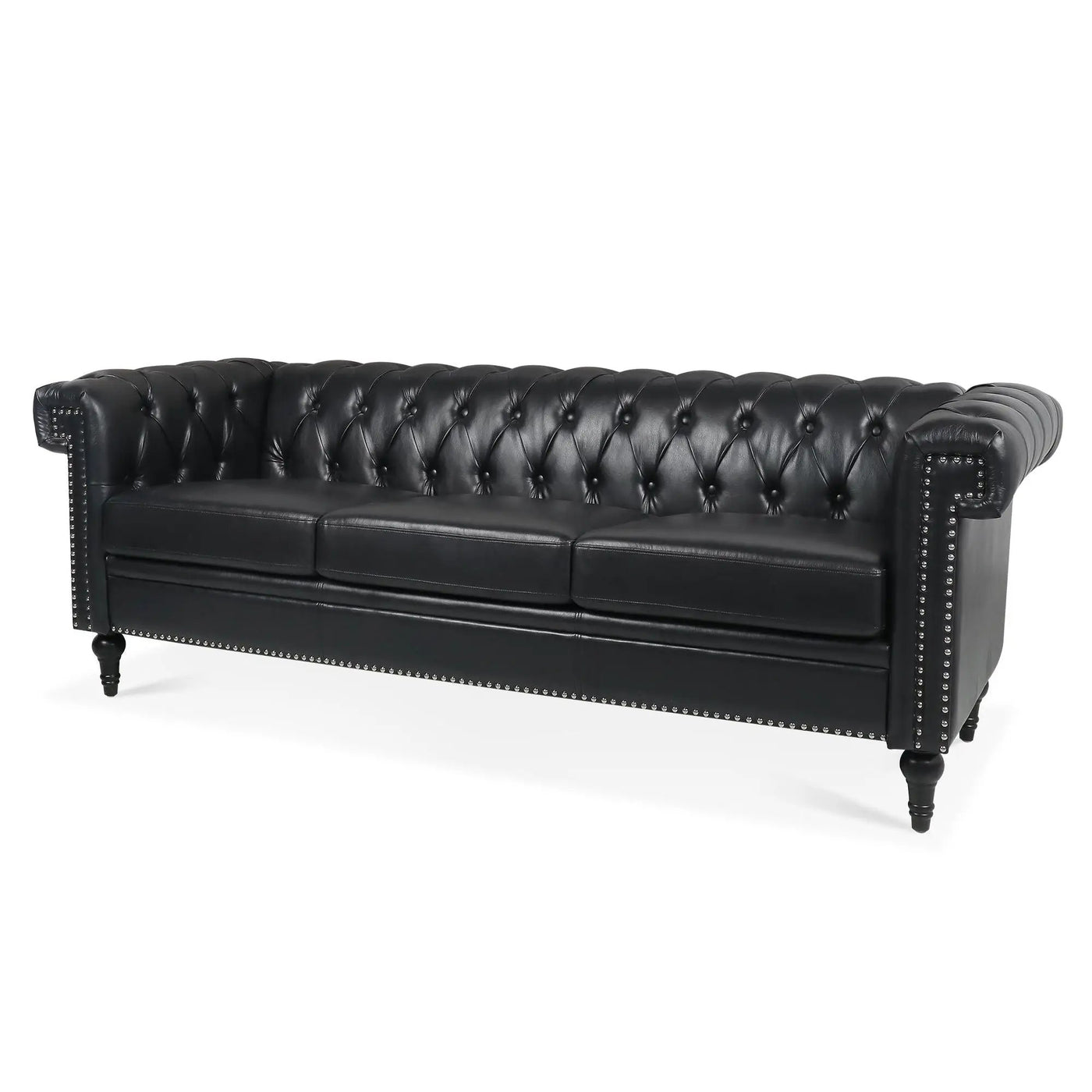 Traditional Square Arm Removable Cushion 3 Seater Sofa by Unique Piece Furniture