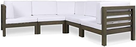OANA 5-Piece V Shape Sofa Set, White by HouseOfZazla