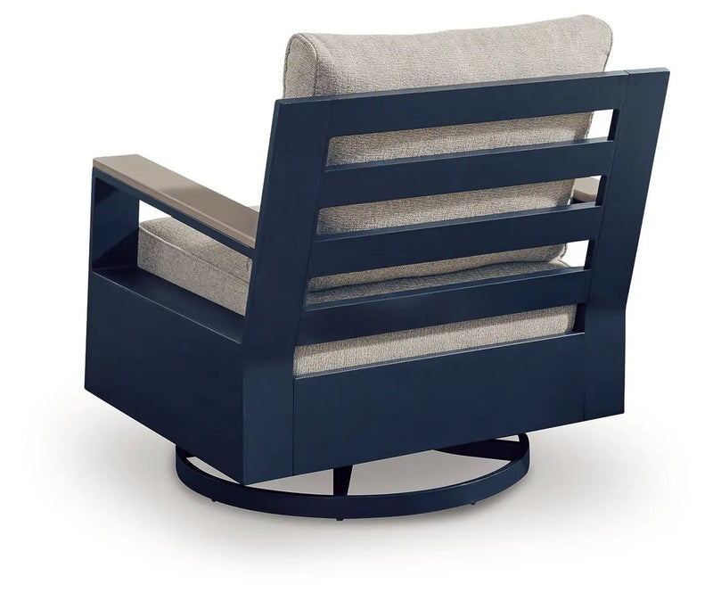 East Beach - Swivel Glider Chair With Cushion - Blue by Unique Piece Furniture