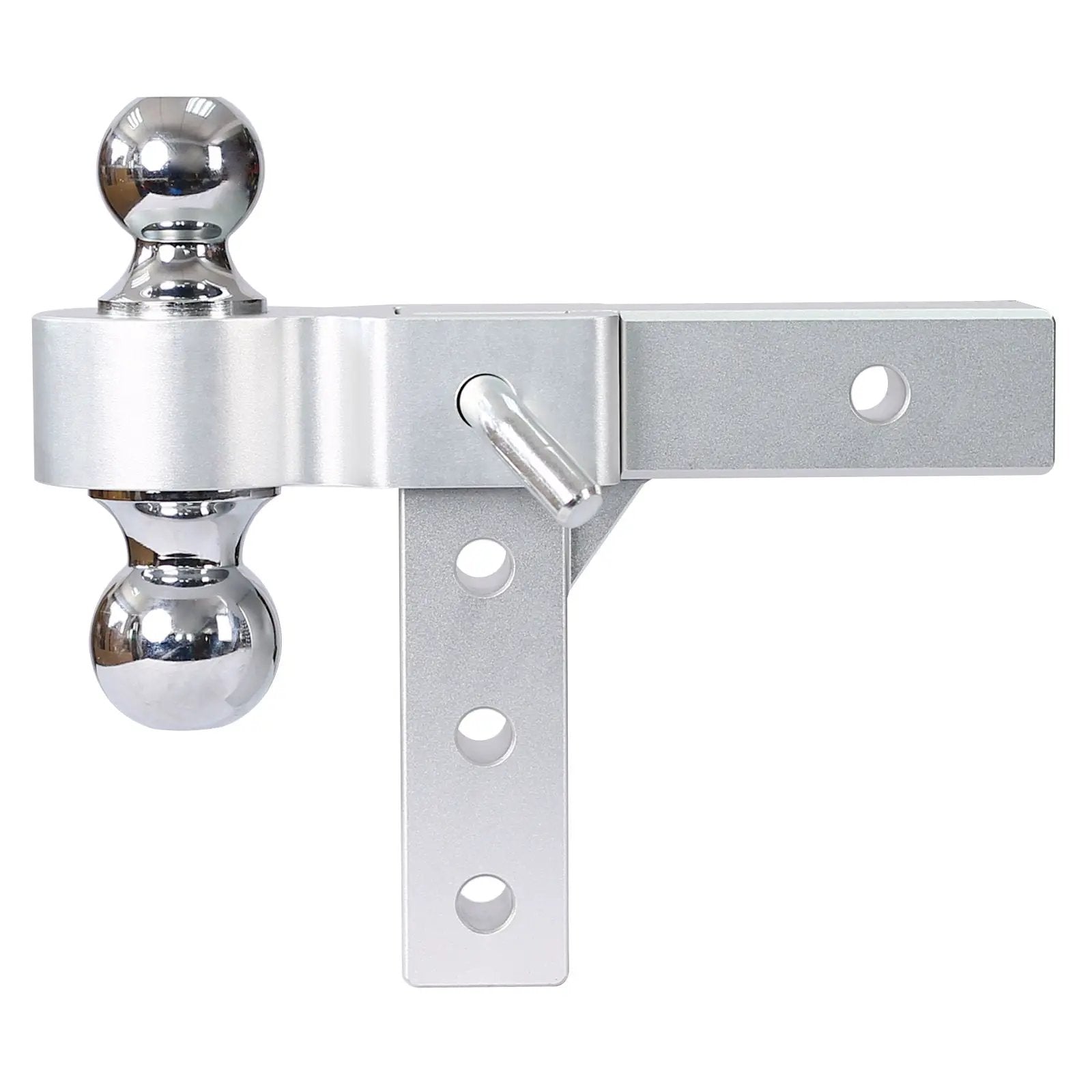 Alu - Adjustable Trailer Drop Hitch With 2" Receiver, 6" Adjustable - Silver by HouseOfZazla