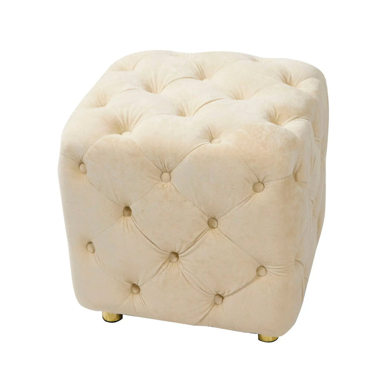 Modern Upholstered Ottoman, Exquisite Small End Table, Soft Foot Stool, Dressing Makeup Chair, Comfortable Seat For Living Room, Bedroom, Entrance by Unique Piece Furniture
