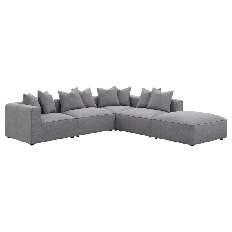 Jennifer Square Upholstered Ottoman Grey by Unique Piece Furniture