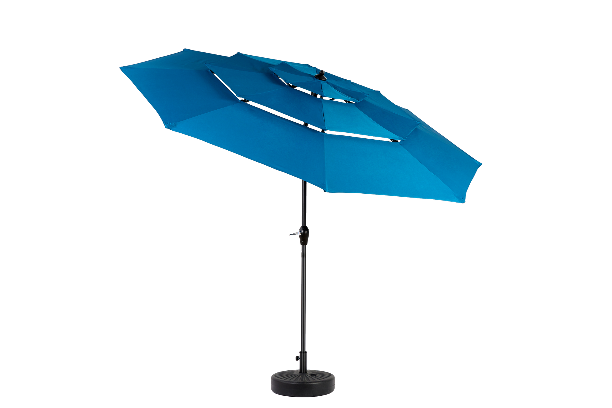 Aluminium 10ft 3 Tier Auto-tilt Outdoor Patio Umbrella - Dark Blue (No Base) by HouseOfZazla