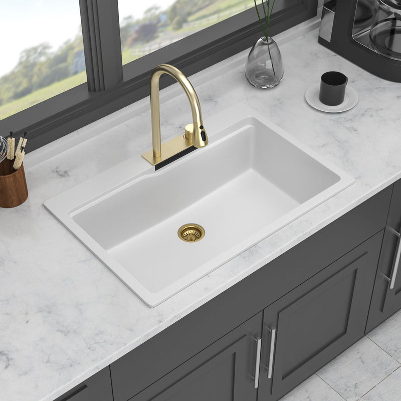 Waterfall Kitchen Sink With Pull Out Faucet & Cup Washer by HouseOfZazla