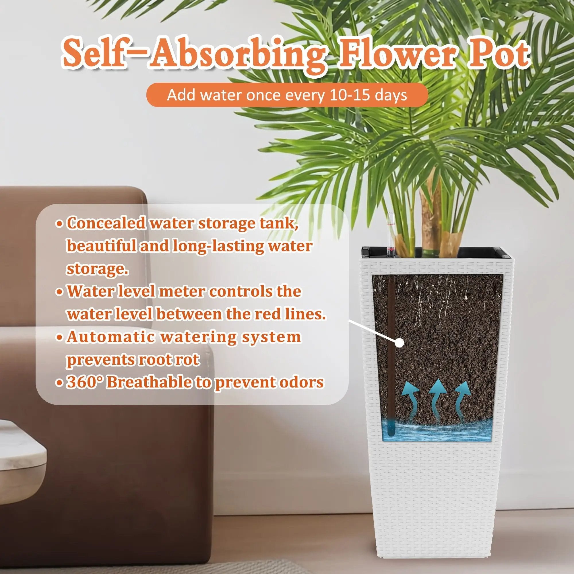 Indoor Outdoor Planter With Automatic Watering System by HouseOfZazla