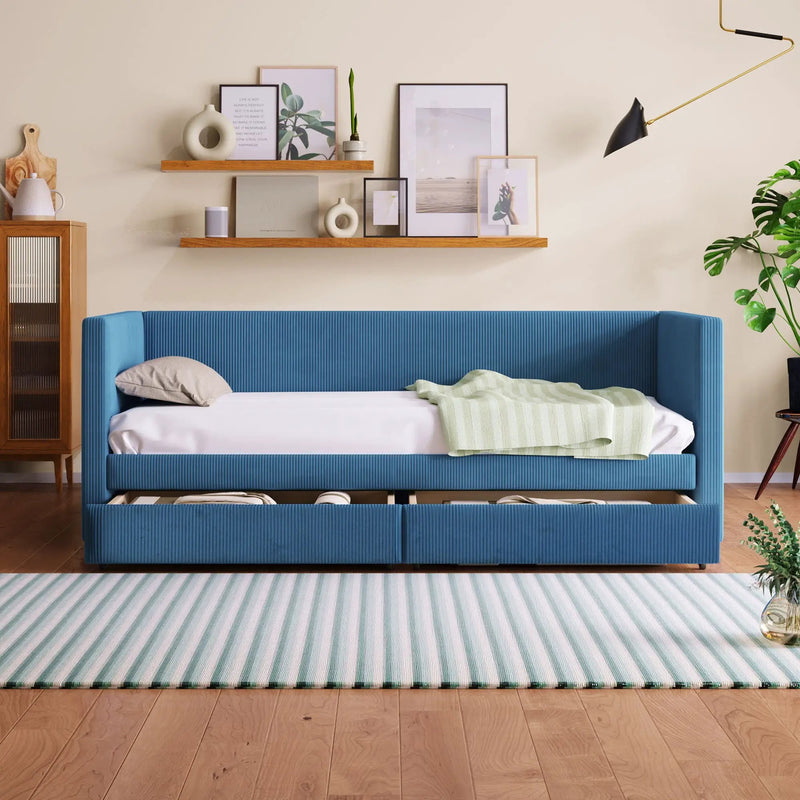 Daybed With Two Drawers And Wood Slat by HouseOfZazla