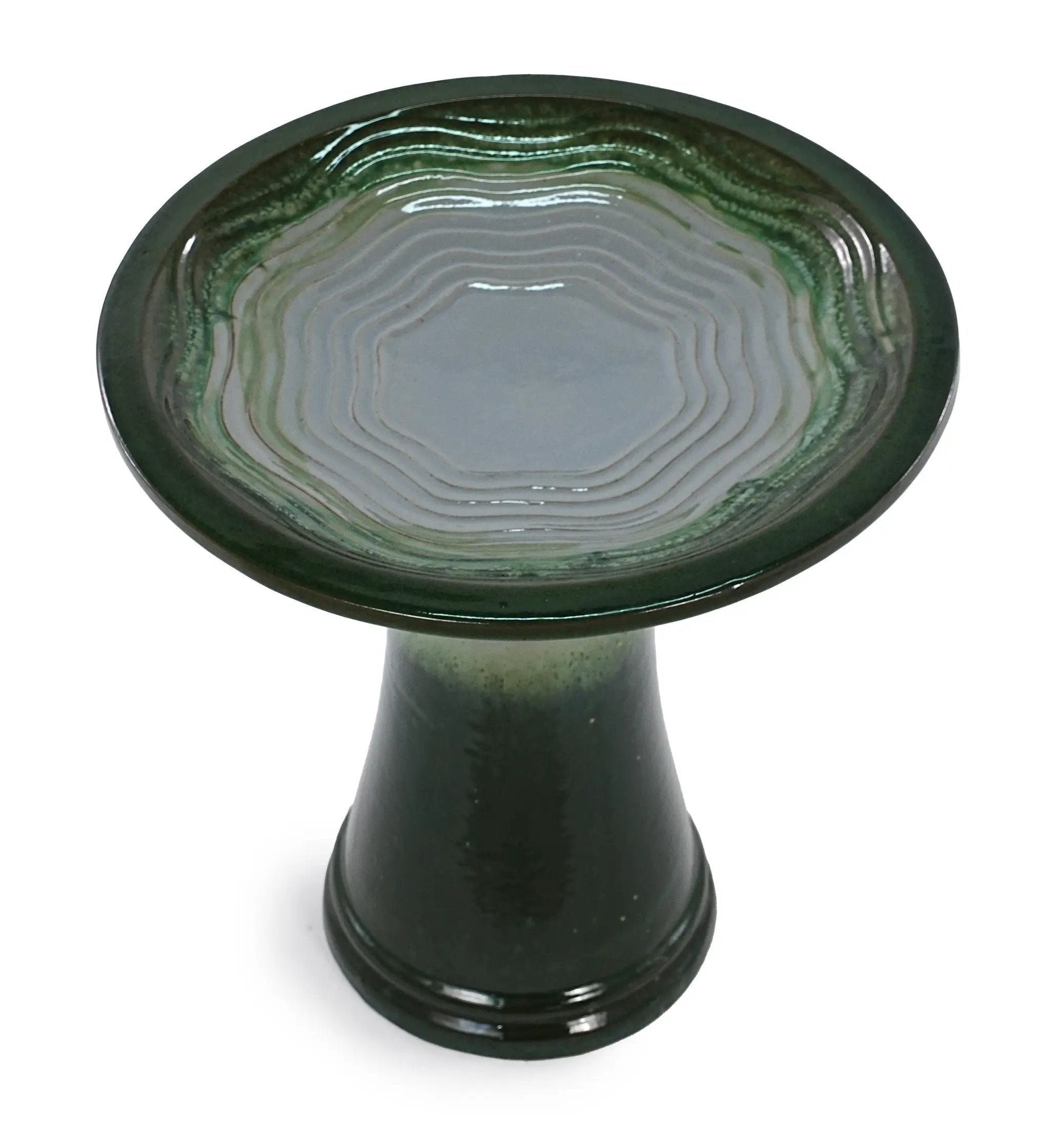 17" Ceramic Bird Bath for Outside, Elegant Tall Outdoor Bird Bath by HouseOfZazla