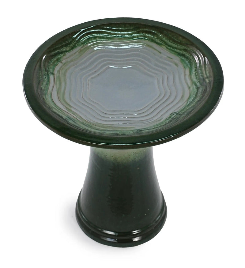 17" Ceramic Bird Bath for Outside, Elegant Tall Outdoor Bird Bath by HouseOfZazla