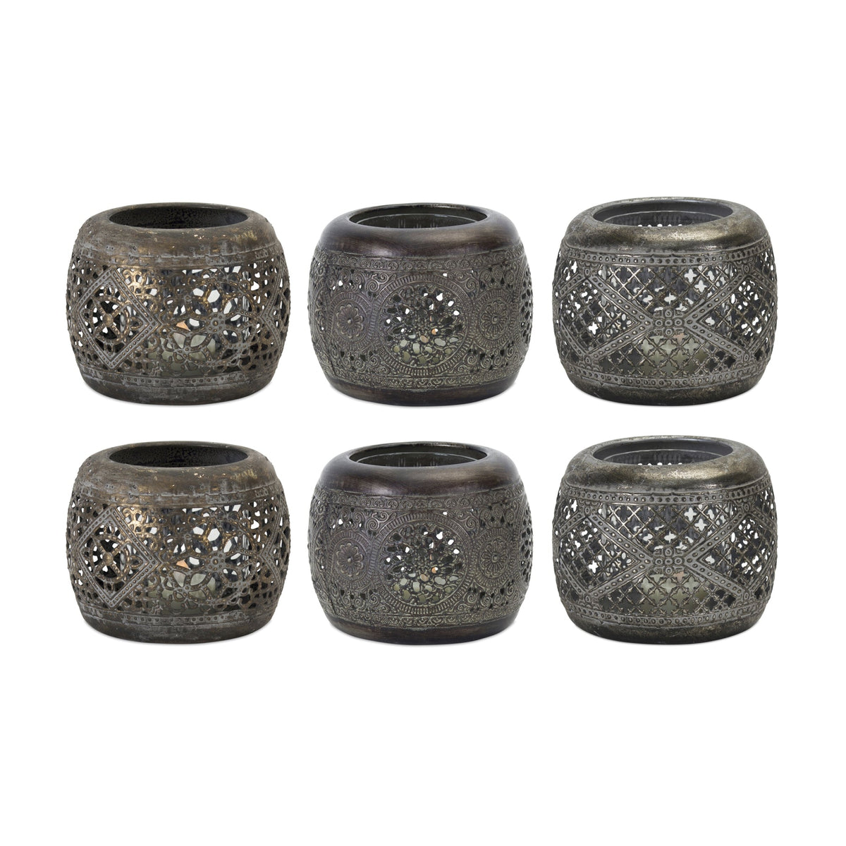 Ornamental metal candle holder (set of 4)