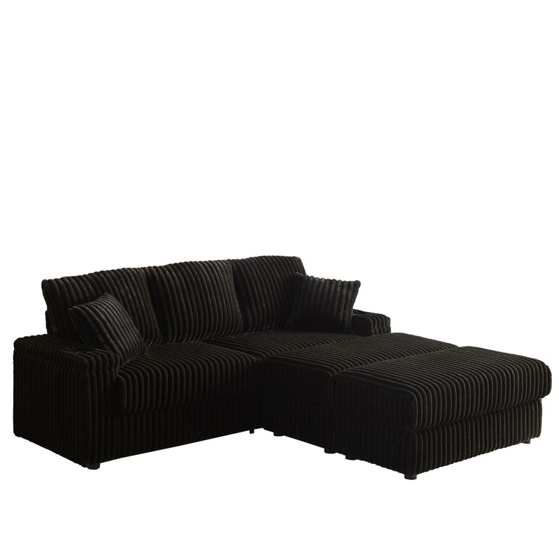 3 Seater Sofa With 2 Ottomans For Living Room by HouseOfZazla