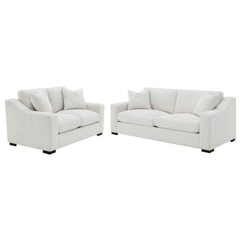 Ashlyn 2-piece Upholstered Track Arm Sofa Set Sand by Unique Piece Furniture