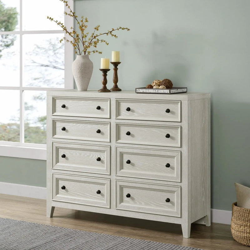 8 Drawer Dresser With Framed Fronts And Smooth Metal Glides by HouseOfZazla