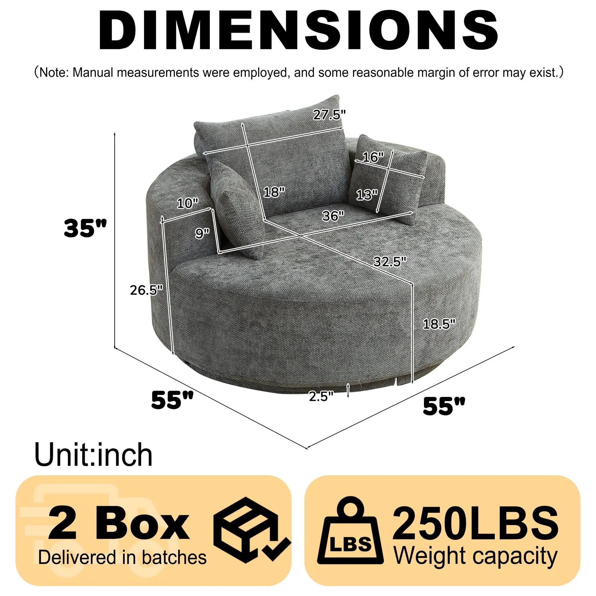 Single 360 Degree Swivel Chair For Living Room by HouseOfZazla