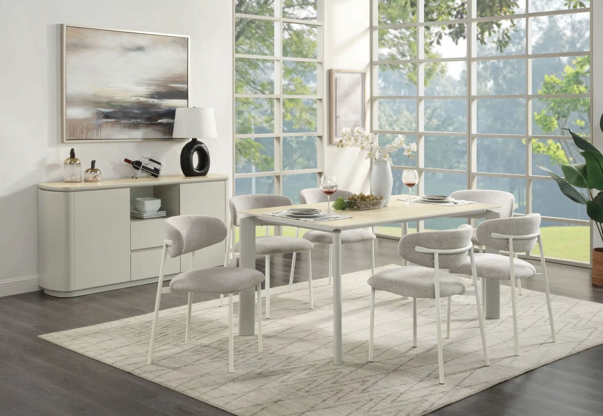 Ingram - Ceramic Top Dining Table - Light Gray by Unique Piece Furniture
