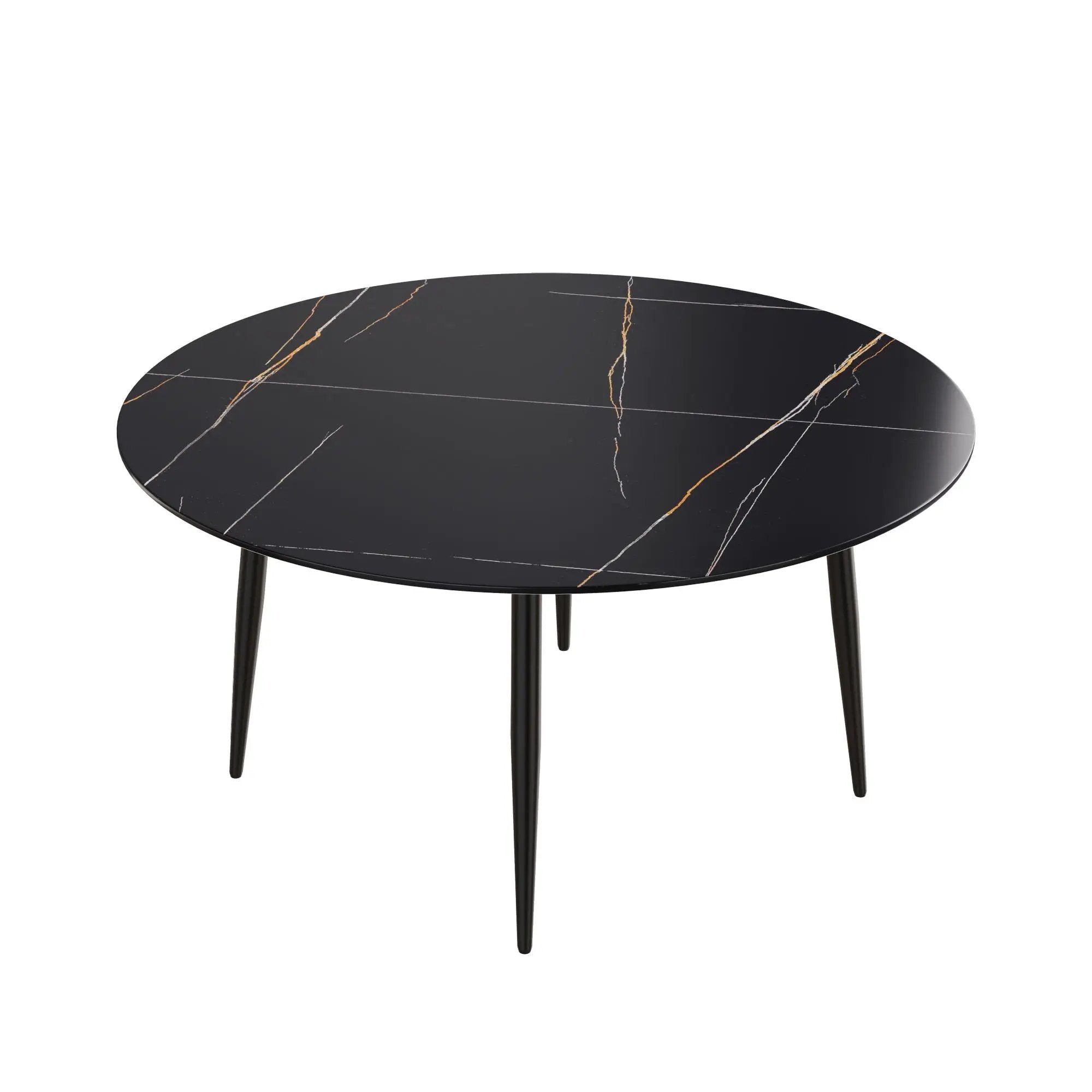 Modern Man-Made Stone Round Dining Table-Position For 6 People by HouseOfZazla