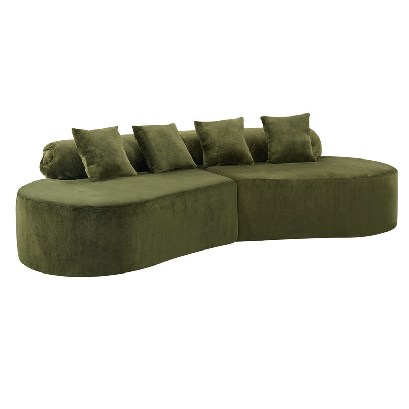 Modern Curved Sofa With Pillows by HouseOfZazla