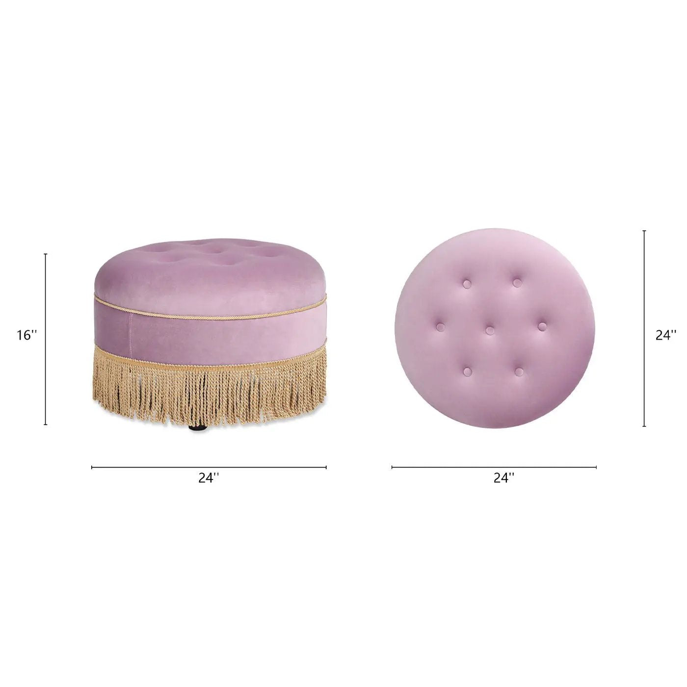Yolanda - Round Upholstered Accent Ottoman by HouseOfZazla