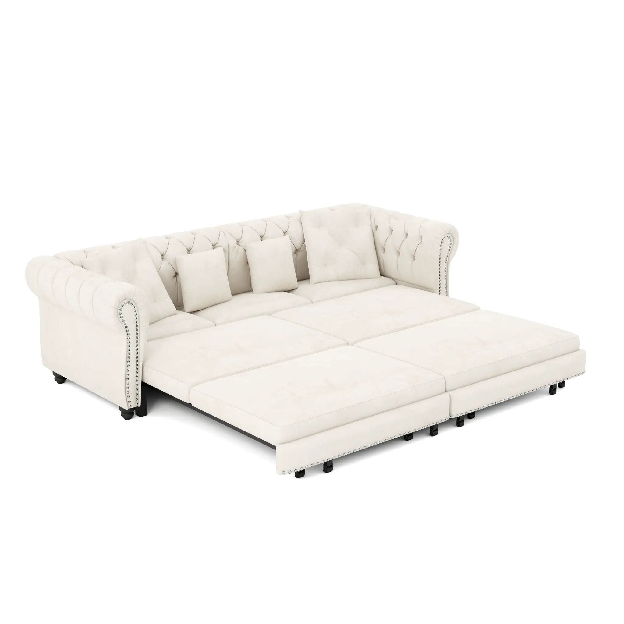 3 In 1 Convertible Sleeper Sofa Bed With Movable Ottoman by HouseOfZazla