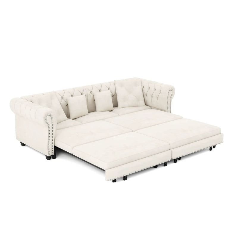 3 In 1 Convertible Sleeper Sofa Bed With Movable Ottoman by HouseOfZazla