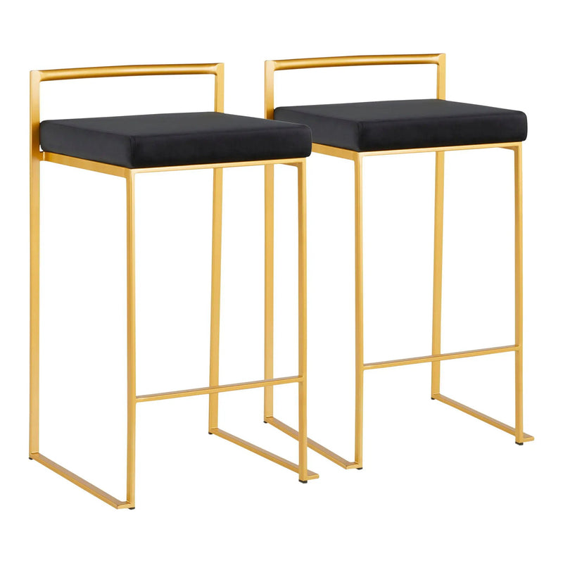 Fuji - Contemporary / Glam Design Counter Stool (Set of 2) by HouseOfZazla