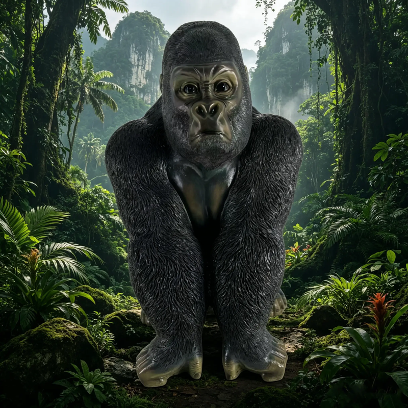 Realistic Silverback Gorilla Figurine by HouseOfZazla