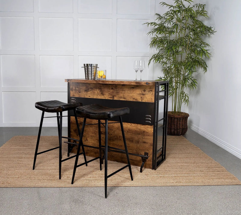 Bayu Leather Upholstered Bar Stool Espresso (Set of 2) by Unique Piece Furniture