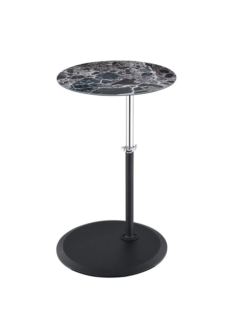 Orbit - 15.5" End Table With Height Adjustable Marble Textured Top by HouseOfZazla
