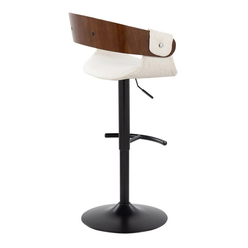 Elisa - Mid Century Modern Adjustable Barstool With Swivel & Rounded T Footrest (Set of 2) by Unique Piece Furniture