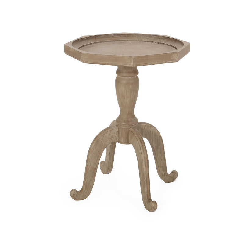 French Country Accent Table With Spider Leg Design - Natural / White by HouseOfZazla
