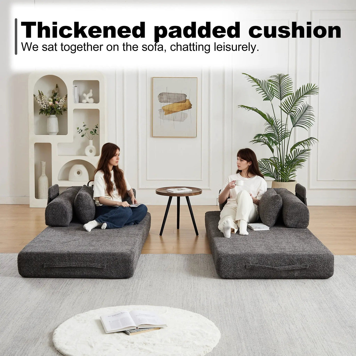 Convertible Sleeper Sofa Bed With Cylindrical Pillow by HouseOfZazla