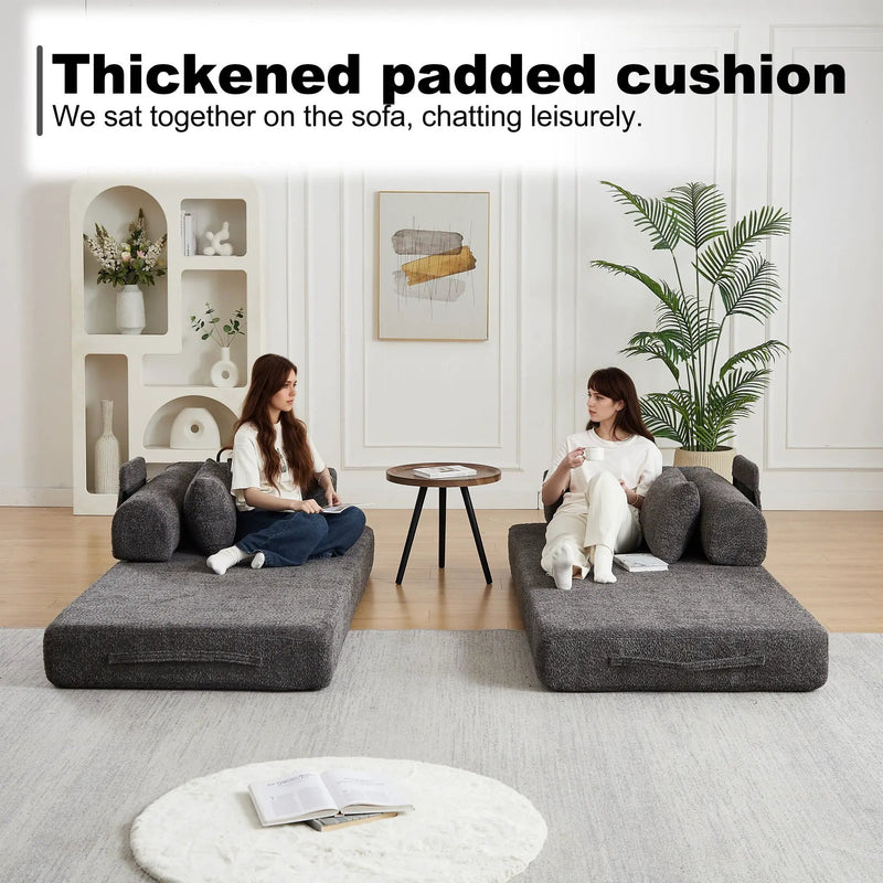 Convertible Sleeper Sofa Bed With Cylindrical Pillow by HouseOfZazla