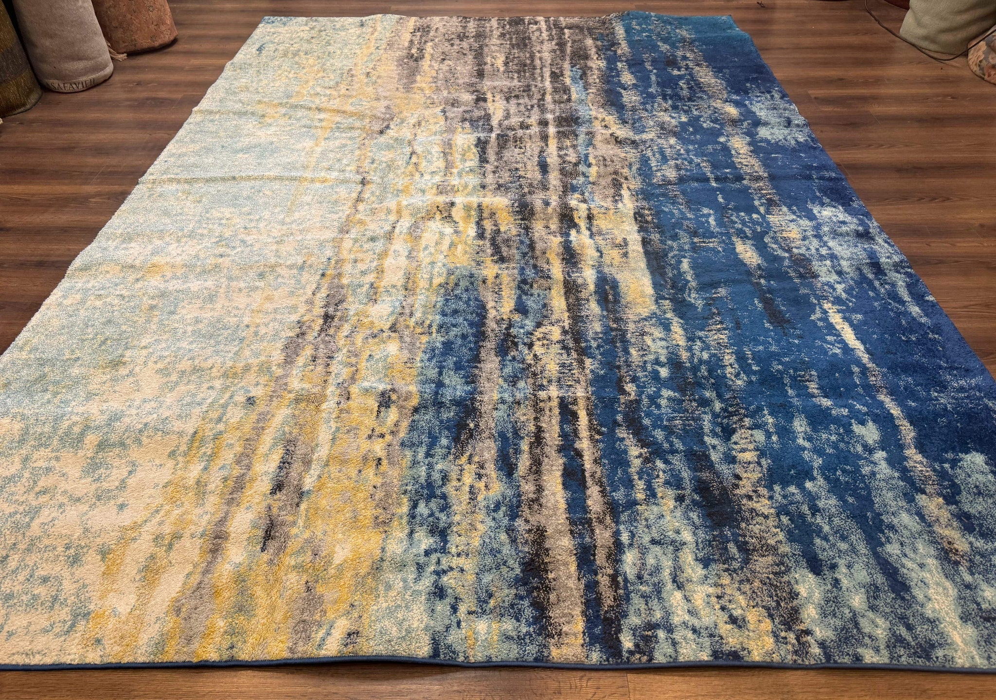 Modern Abstract Blue Area Rug 8x11 ft by Jewel Rugs
