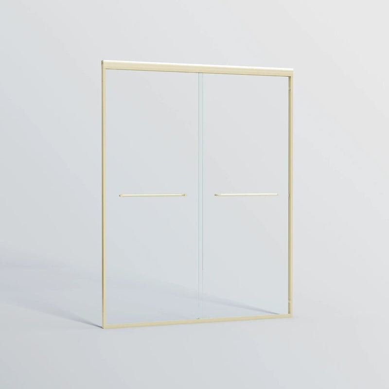 Double Sliding Shower Door, Semi-Frameless Bypass Bathroom Sliding Door With 1/4" (6 Mm) Tempered Glass For Walk-In Shower by HouseOfZazla