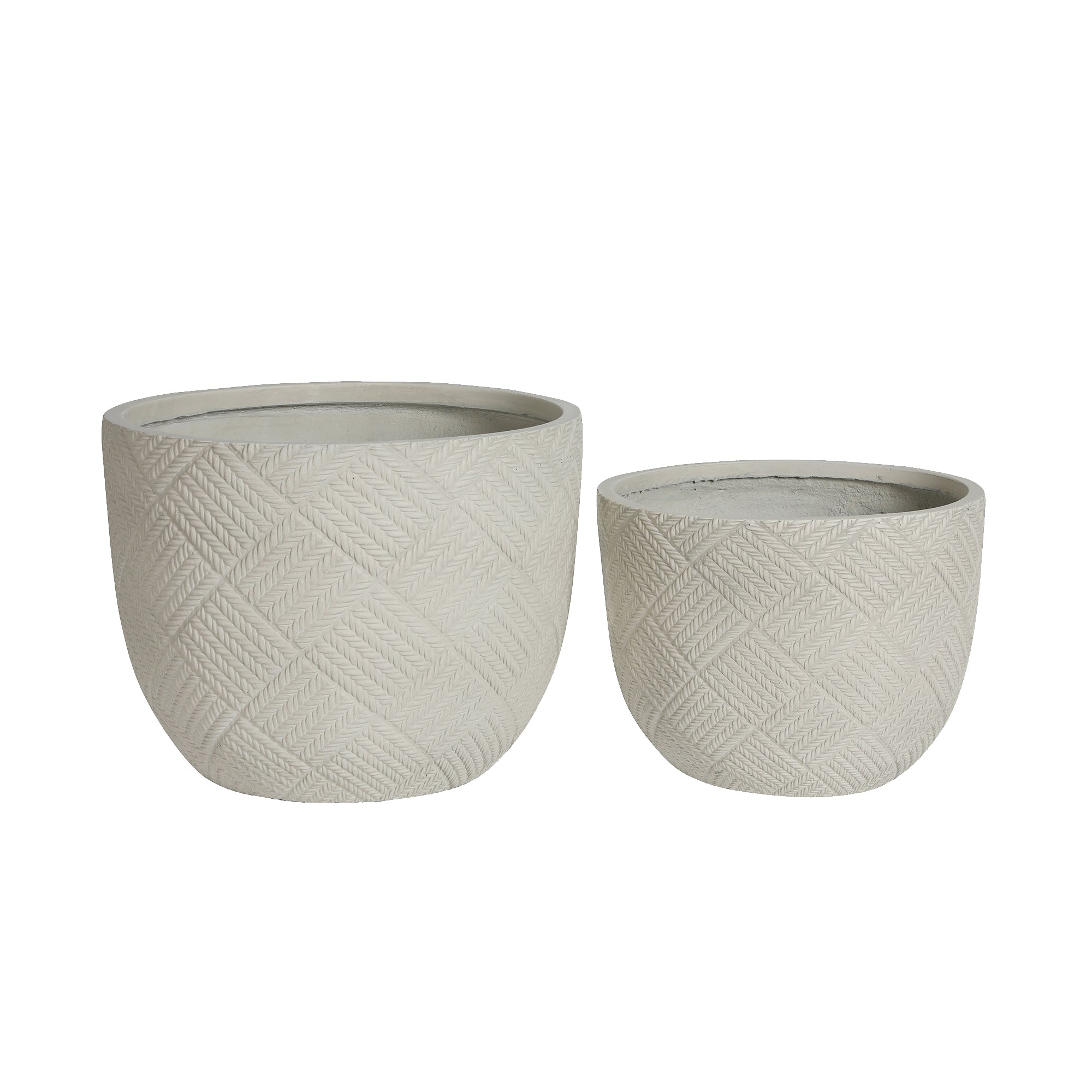 Round Concrete Planter Set of 2 by HouseOfZazla