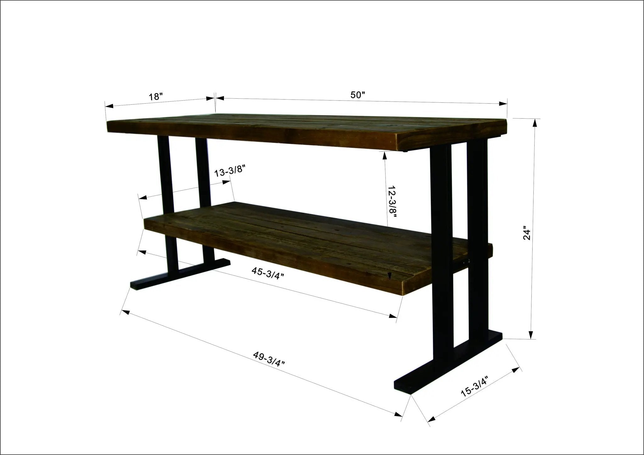 Media Console Table With One Shelf To Your Home Decor - Natural / Black by HouseOfZazla