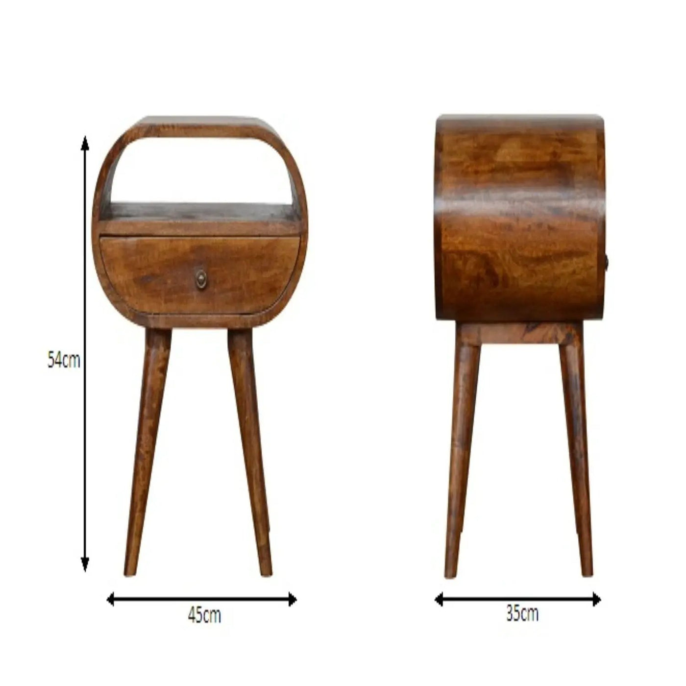 Circular Open Bedside Nightstand by Unique Piece Furniture