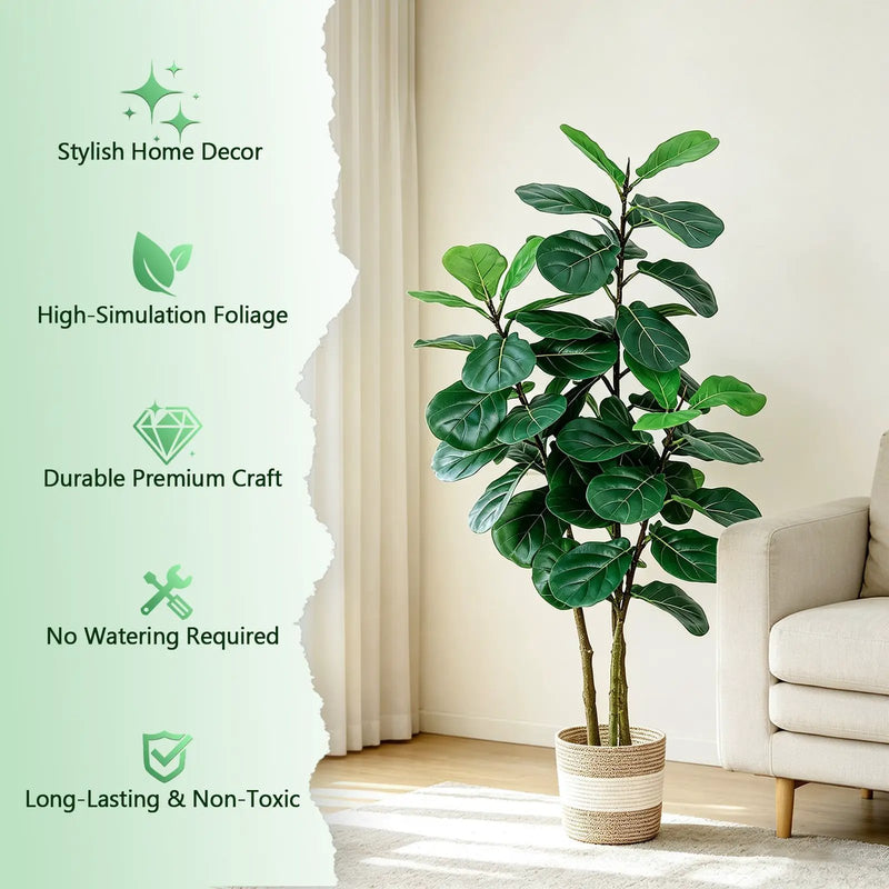 Artificial Fiddle Leaf Fig Tree 5FT with Planter, photo 7 of 10