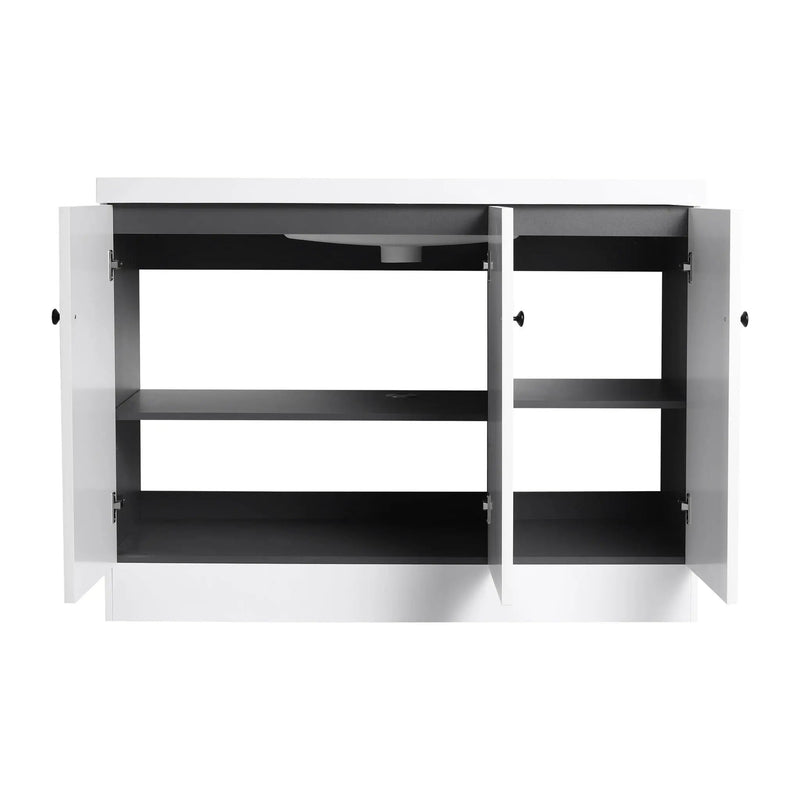 Contemporary Freestanding Bathroom Vanity With Resin Sink & Soft-Close Cabinet Doors by HouseOfZazla